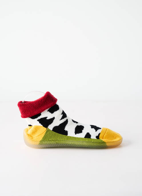 Chaussons/pantoufles impression talon plat jusqu'à 3cm jaune BERTHE AUX GRANDS PIEDS femme