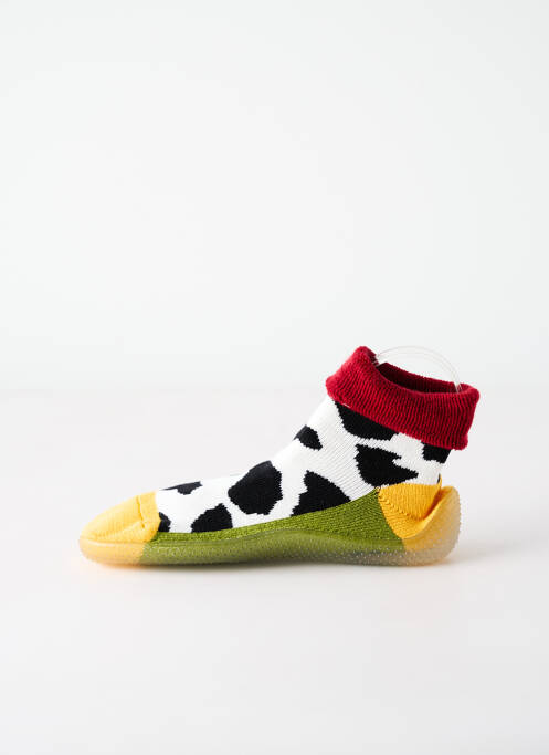 Chaussons/pantoufles impression talon plat jusqu'à 3cm jaune BERTHE AUX GRANDS PIEDS femme