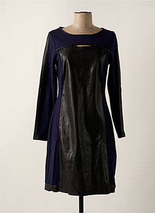 Robe mi-longue manches longues manches longues bleu MALOKA femme