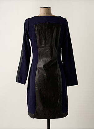 Robe mi-longue manches longues manches longues bleu MALOKA femme