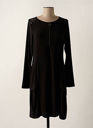 Robe courte manches longues manches longues noir MALOKA femme