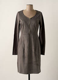 Robe mi-longue manches longues manches longues gris MALOKA femme