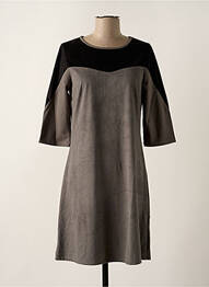 Robe courte manches 3/4 manches 3/4 gris MALOKA femme