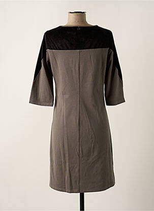 Robe courte manches 3/4 manches 3/4 gris MALOKA femme