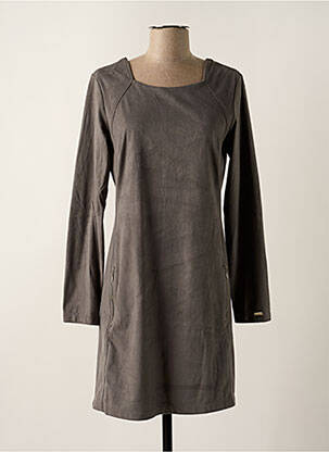 Robe courte manches longues manches longues gris MALOKA femme