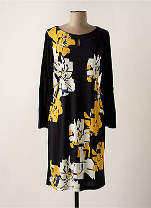 Robe mi-longue imprimé fleurs manches longues jaune MADO ET LES AUTRES femme