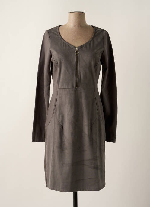 Robe mi-longue gris MALOKA pour femme