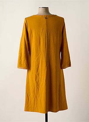 Robe mi-longue manches longues manches longues jaune MALOKA femme