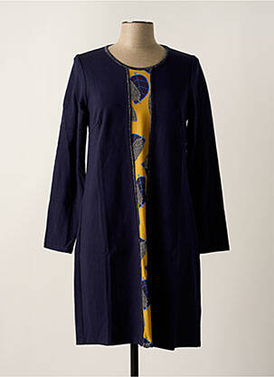 Robe courte manches longues manches longues bleu MALOKA femme