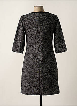 Robe mi-longue manches 3/4 manches 3/4 noir MALOKA femme