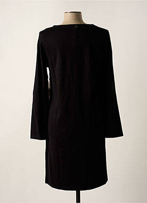 Robe mi-longue manches longues manches longues noir MALOKA femme