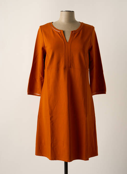 Robe mi-longue orange MALOKA pour femme