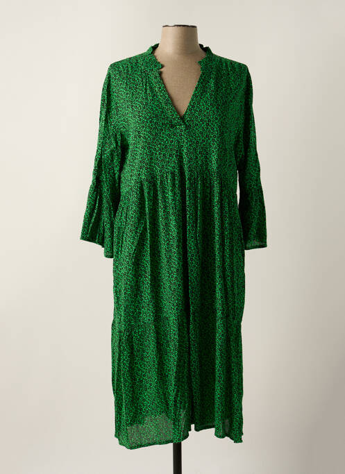 Robe mi-longue vert KAFFE pour femme