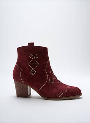Bottines/boots cubain talon de 4 à 6cm violet EMILIE KARSTON femme