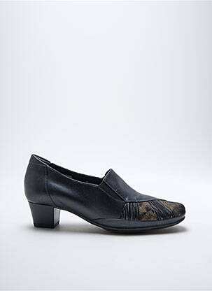 Mocassins tissage satiné talon de 4 à 6cm noir ARIMA femme