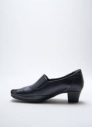 Mocassins tissage satiné talon de 4 à 6cm noir ARIMA femme