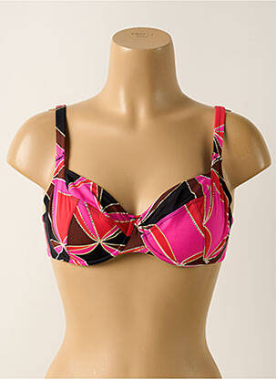 Haut de maillot de bain stretch haut soutien-gorge emboitant rose EMPREINTE femme
