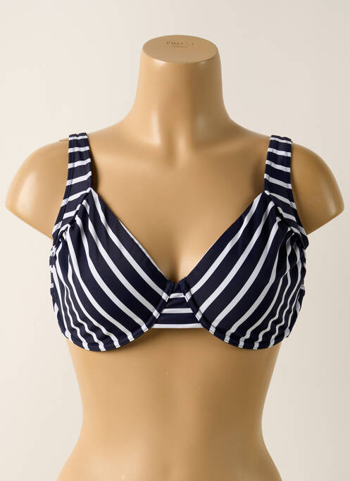 Haut de maillot de bain stretch haut soutien-gorge emboitant bleu YSABEL MORA femme