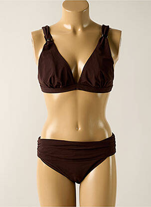 Maillot de bain 2 pièces marron EMPREINTE pour femme