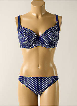 Maillot de bain 2 pièces stretch haut soutien-gorge emboitant bleu OLYMPIA femme