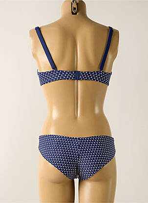 Maillot de bain 2 pièces stretch haut soutien-gorge emboitant bleu OLYMPIA femme