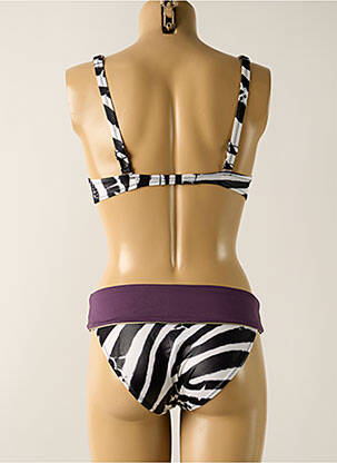 Maillot de bain 2 pièces stretch haut soutien-gorge emboitant violet EMPREINTE femme
