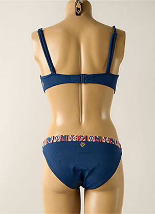 Maillot de bain 2 pièces stretch haut soutien-gorge emboitant bleu OLYMPIA femme