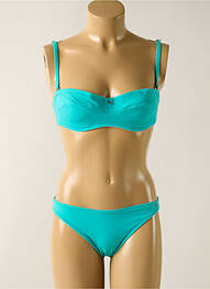 Maillot de bain 2 pièces stretch haut bandeau bleu EMPREINTE femme