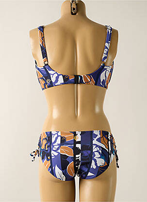 Maillot de bain 2 pièces stretch haut soutien-gorge emboitant bleu OLYMPIA femme