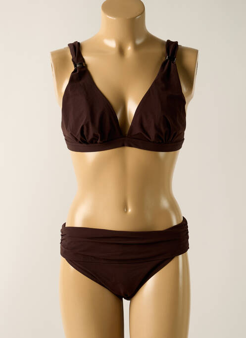 Maillot de bain 2 pièces marron EMPREINTE pour femme