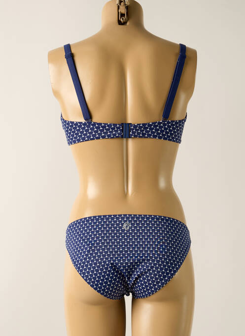 Maillot de bain 2 pièces stretch haut soutien-gorge emboitant bleu OLYMPIA femme