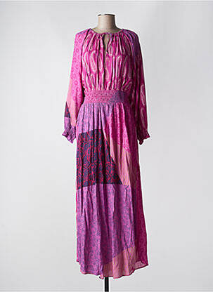 Robe longue manches longues manches longues violet LA PETITE ETOILE femme