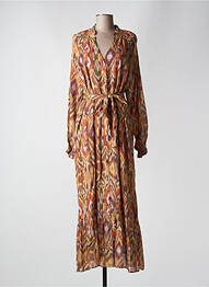 Robe longue manches longues manches longues marron LA PETITE ETOILE femme