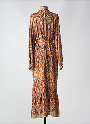 Robe longue manches longues manches longues marron LA PETITE ETOILE femme