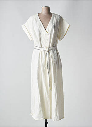 Robe longue manches courtes manches courtes blanc SEE U SOON femme