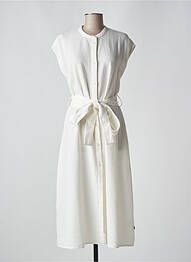 Robe mi-longue manches courtes manches courtes blanc THINKING MU femme