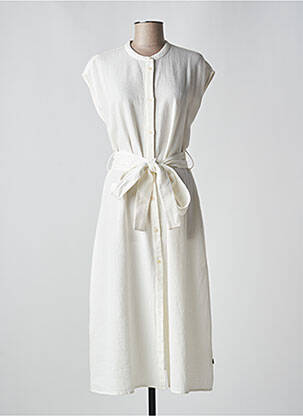 Robe mi-longue manches courtes manches courtes blanc THINKING MU femme