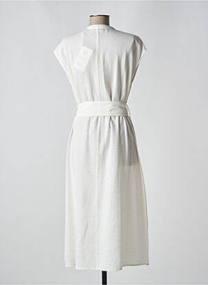 Robe mi-longue manches courtes manches courtes blanc THINKING MU femme