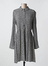 Robe mi-longue imprimé fleurs manches longues noir VILA femme