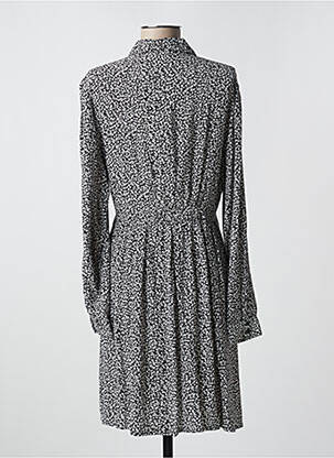 Robe mi-longue imprimé fleurs manches longues noir VILA femme