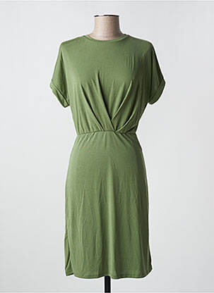 Robe mi-longue manches courtes manches courtes vert OBJECT femme