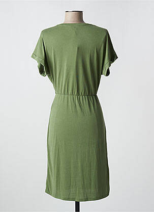 Robe mi-longue manches courtes manches courtes vert OBJECT femme