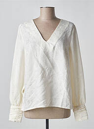 Blouse poignets boutonnés avec fente manches longues blanc VILA femme
