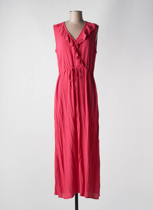 Robe longue rose ICHI pour femme