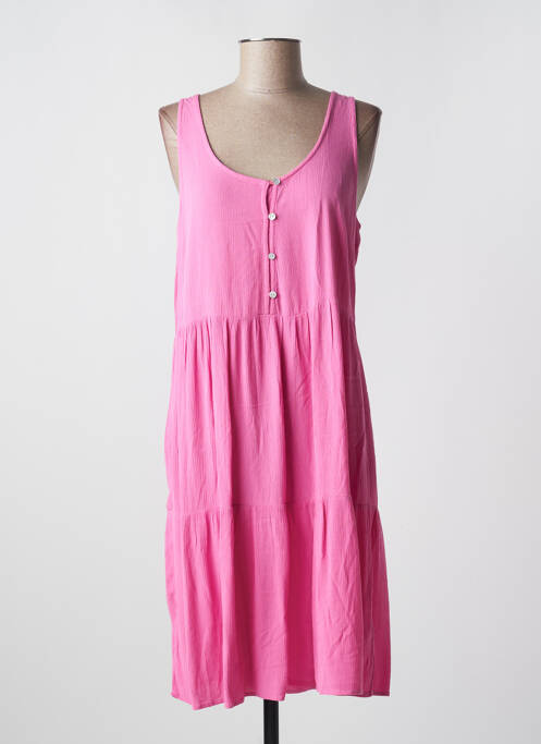 Robe mi-longue rose ICHI pour femme