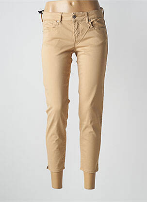 Pantalon 7/8 stretch taille basse beige FIVE femme