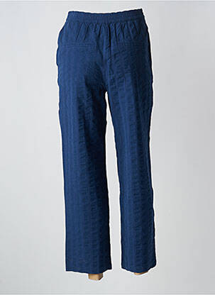 Pantalon chino fermeture zippée sous rabat boutonné taille haute bleu THINKING MU femme