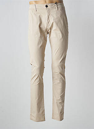 Pantalon chino tissage popeline taille normale beige GUESS femme