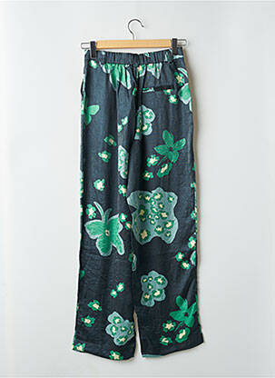Pantalon large fermeture zippée sous rabat boutonné taille haute vert OBJECT femme