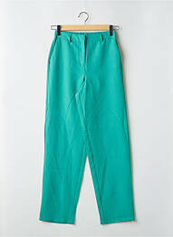 Pantalon chino fermeture zippée sous rabat avec crochet taille haute vert VILA femme